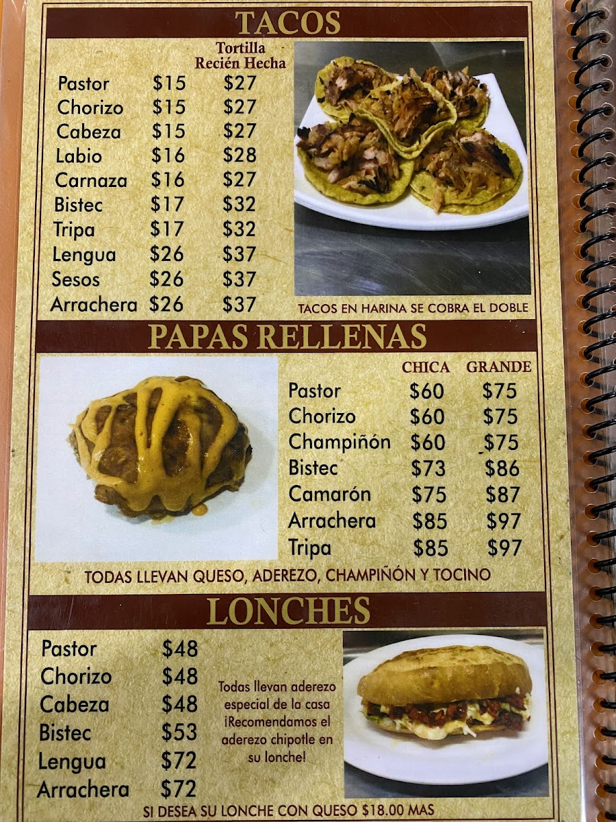 Los Sarapes tacos y papas Menu - Image 4